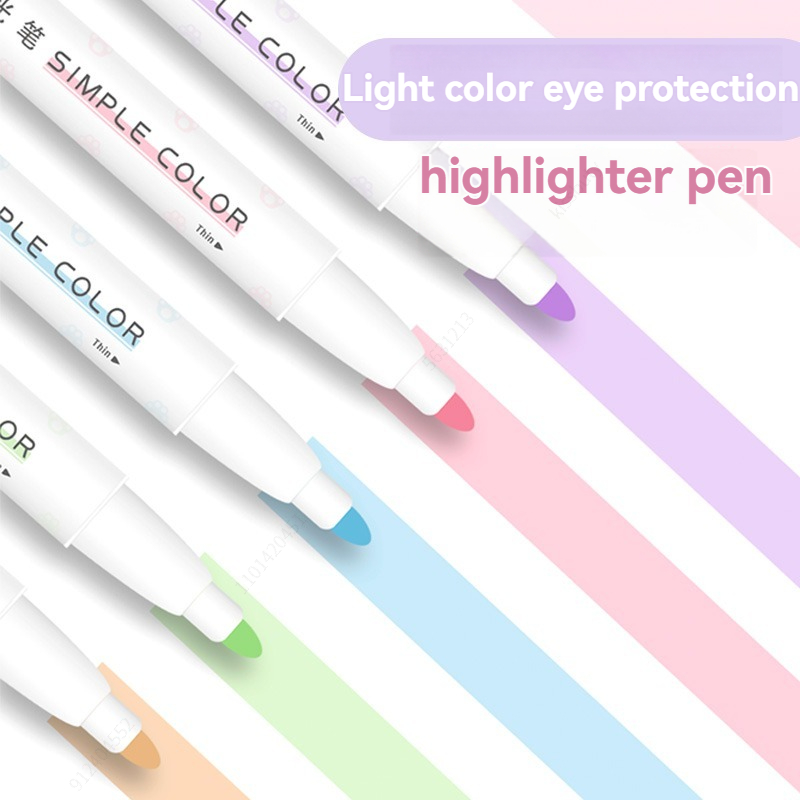 ปากกาเน้นข้อความสีพาสเทลปลายคู - Pastel Highlighter Set Double Ended บทวิจารณ์และราคา