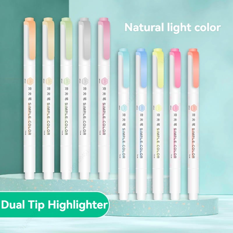 ปากกาเน้นข้อความสีพาสเทลปลายคู - Pastel Highlighter Set Double Ended บทวิจารณ์และราคา